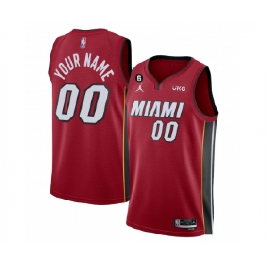 Men's Miami Heat Customized Red Statement Edition With NO.6 Stitched Basketball Jersey - Ujersey