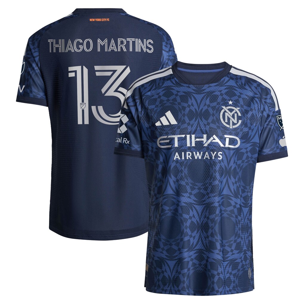 Men's New York City FC Thiago Martins adidas Blue 2026 The All Nations Kit On-Field Authentic Patch Jersey - Ujersey