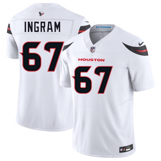 Men's Houston Texans #67 Ed Ingram White 2025 F.U.S.E. Vapor Limited Football Stitched Jersey - Ujersey