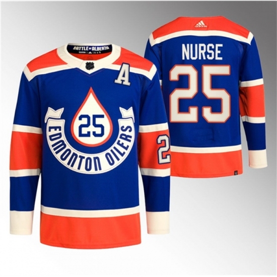 Men's Edmonton Oilers #25 Darnell Nurse 2023 Royal Heritage Classic Primegreen Stitched Jersey - Ujersey