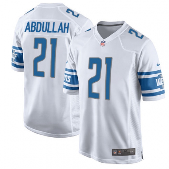 Men's Nike Detroit Lions #21 Ameer Abdullah Game White NFL Jersey - Ujersey