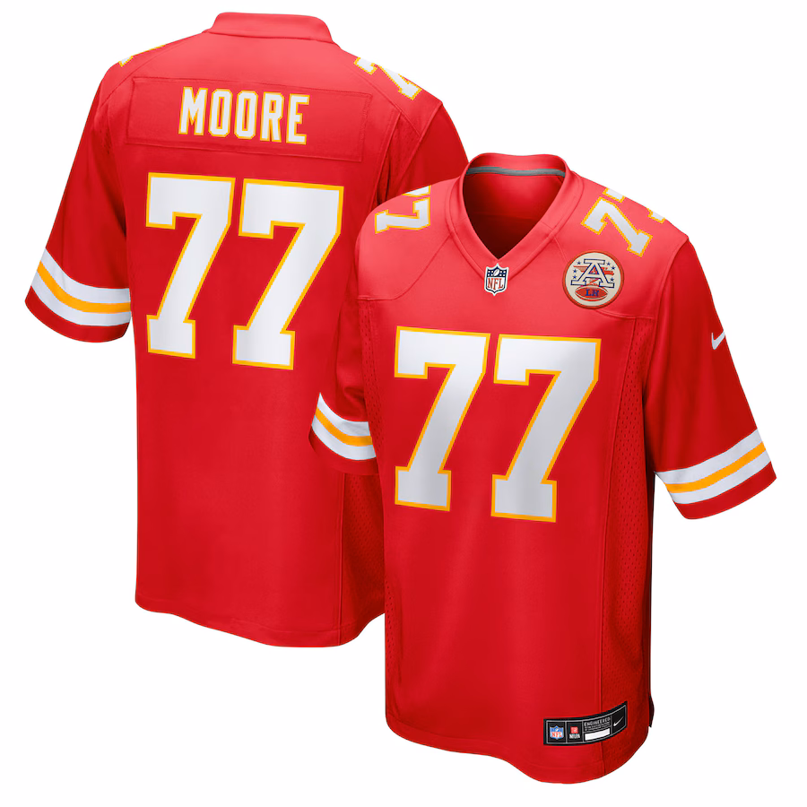 Men's Kansas City Chiefs Jaylon Moore Nike Red Team Game Jersey - Ujersey