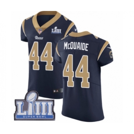 Men's Nike Los Angeles Rams #44 Jacob McQuaide Navy Blue Team Color Vapor Untouchable Elite Player Super Bowl LIII Bound NFL Jersey - Ujersey