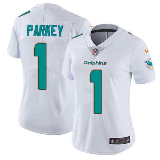 Women's Nike Miami Dolphins #1 Cody Parkey White Vapor Untouchable Elite Player NFL Jersey - Ujersey