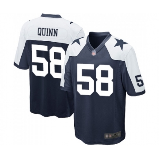 Men's Dallas Cowboys #58 Robert Quinn Game Navy Blue Throwback Alternate Football Jersey - Ujersey