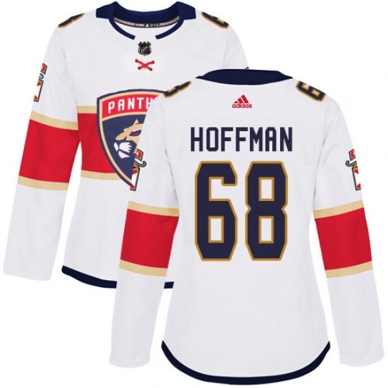 Women's Adidas Florida Panthers #68 Mike Hoffman Authentic White Away NHL Jersey - Ujersey