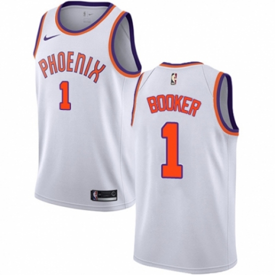 Men's Nike Phoenix Suns #1 Devin Booker Swingman NBA Jersey - Association Edition - Ujersey
