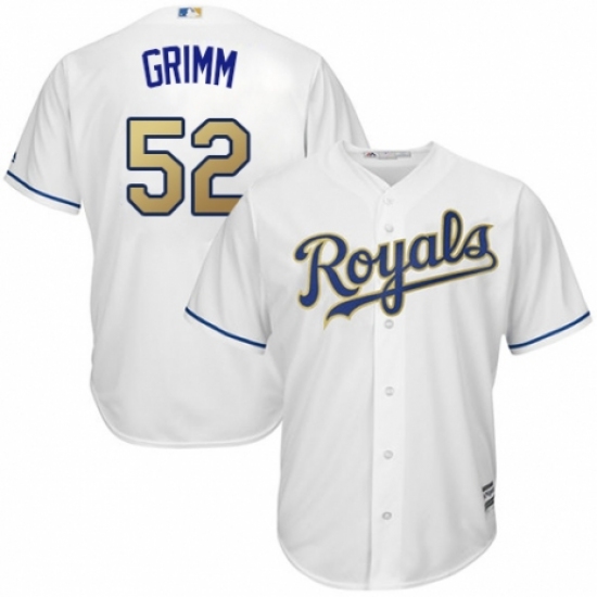 Men's Majestic Kansas City Royals #52 Justin Grimm Replica White Home Cool Base MLB Jersey - Ujersey