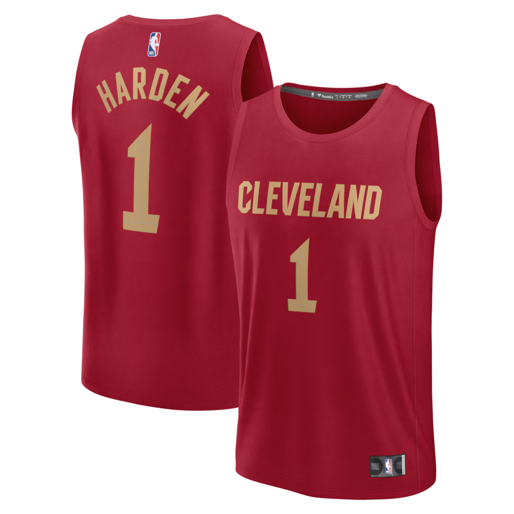 Men's Cleveland Cavaliers James Harden Fanatics Wine Fast Break Replica Jersey - Icon Edition - U-jersey