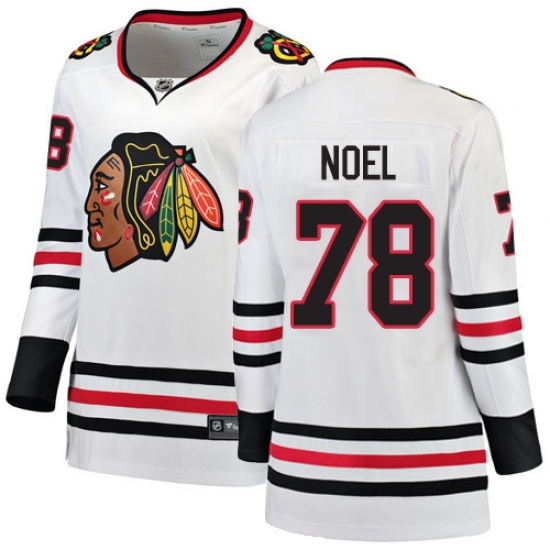 Women's Chicago Blackhawks #78 Nathan Noel Authentic White Away Fanatics Branded Breakaway NHL Jersey - Ujersey