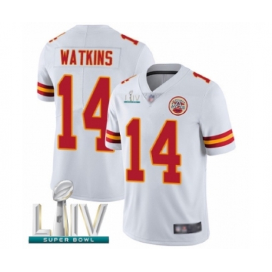Men's Kansas City Chiefs #14 Sammy Watkins White Vapor Untouchable Limited Player Super Bowl LIV Bound Football Jersey - Ujersey