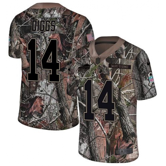 Youth Buffalo Bills #14 Stefon Diggs Camo Stitched Limited Rush Realtree Jersey - Ujersey