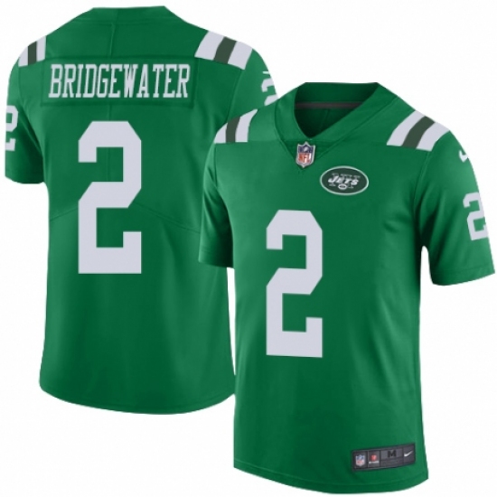 Men's Nike New York Jets #2 Teddy Bridgewater Limited Green Rush Vapor Untouchable NFL Jersey - Ujersey