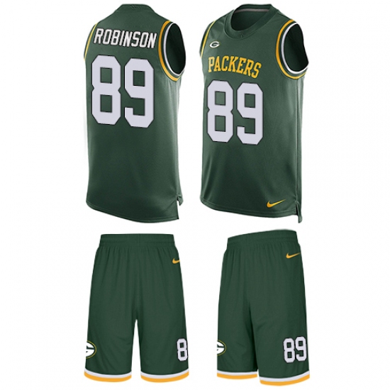 Men's Nike Green Bay Packers #89 Dave Robinson Limited Green Tank Top Suit NFL Jersey - Ujersey