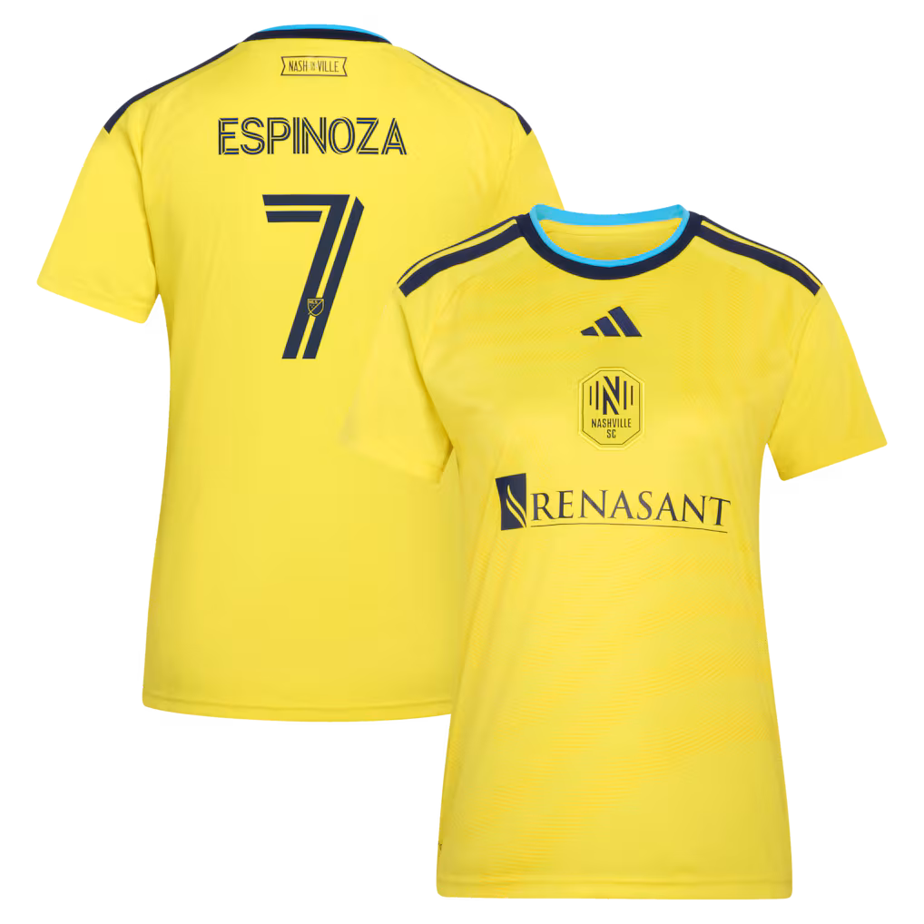 Women's Nashville SC Cristian Espinoza adidas Yellow 2026 The Reverb Kit Replica Jersey