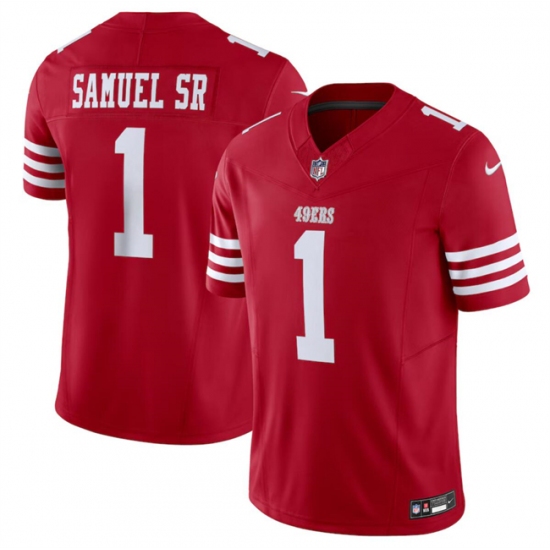 Men's San Francisco 49ers #1 Deebo Samuel Red 2024 F.U.S.E. Vapor Untouchable Limited Football Stitched Jersey - Ujersey
