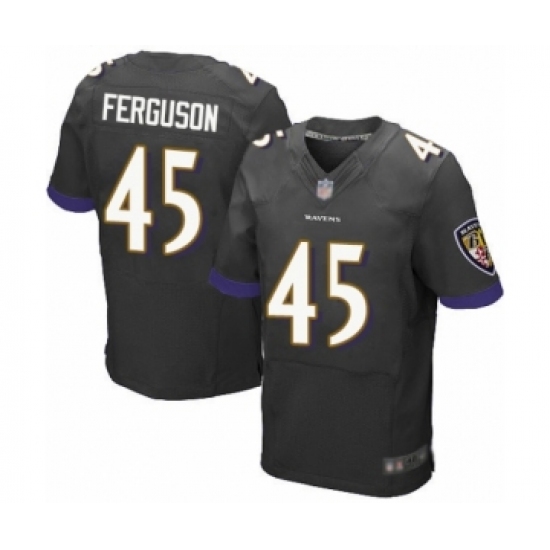 Men's Baltimore Ravens #45 Jaylon Ferguson Elite Black Alternate Football Jersey - Ujersey