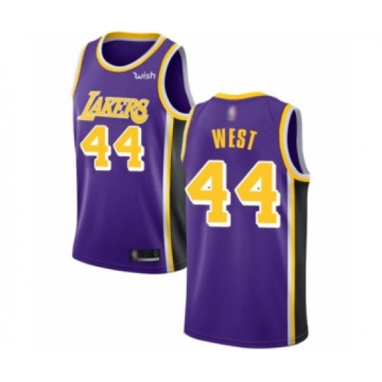 Men's Los Angeles Lakers #44 Jerry West Authentic Purple Basketball Jerseys - Icon Edition - Ujersey