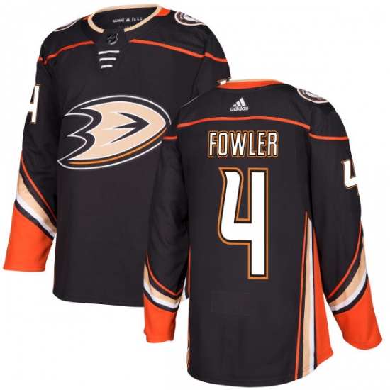 Men's Adidas Anaheim Ducks #4 Cam Fowler Authentic Black Home NHL Jersey - Ujersey