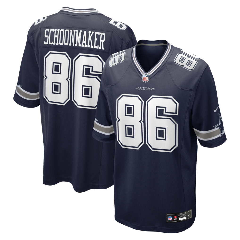 Men's Dallas Cowboys Luke Schoonmaker Nike Navy Team Game Jersey - SUjersey01