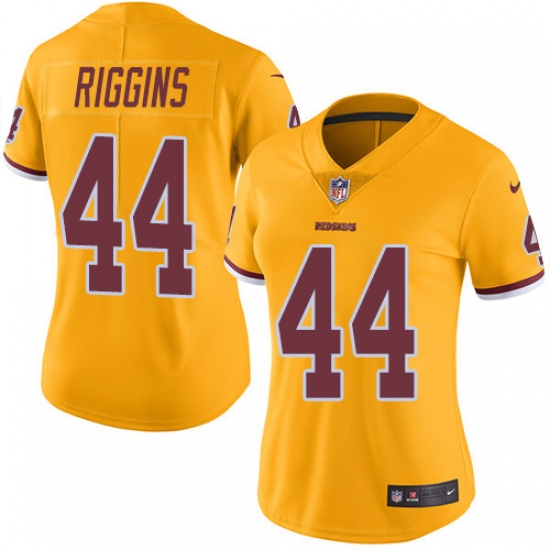 Women's Nike Washington Redskins #44 John Riggins Limited Gold Rush Vapor Untouchable NFL Jersey