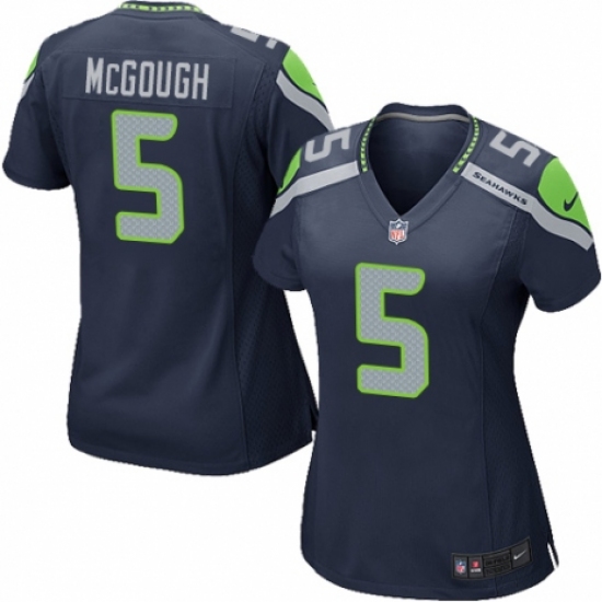 Women's Nike Seattle Seahawks #5 Alex McGough Game Navy Blue Team Color NFL Jersey - Ujersey