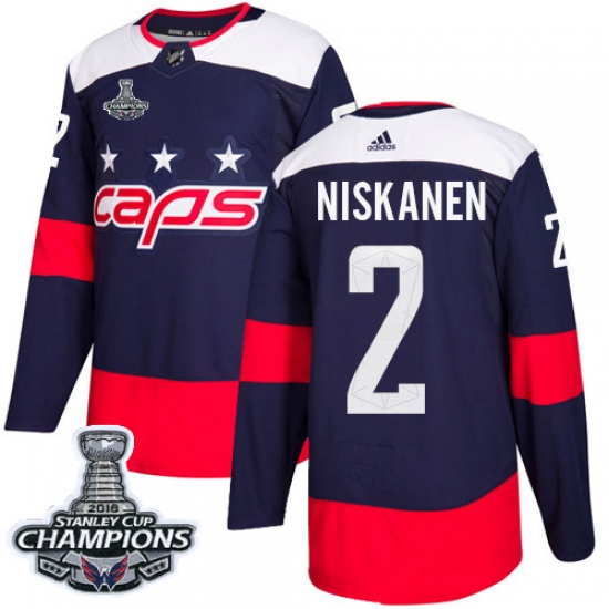 Men's Adidas Washington Capitals #2 Matt Niskanen Authentic Navy Blue 2018 Stadium Series 2018 Stanley Cup Final Champions NHL Jersey - Ujersey