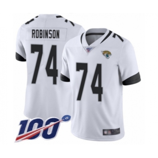 Men's Jacksonville Jaguars #74 Cam Robinson White Vapor Untouchable Limited Player 100th Season Football Jersey - Ujersey