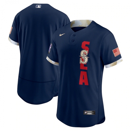 Men's Seattle Mariners Blank Nike Navy 2021 MLB All-Star Game Authentic Jersey - Ujersey