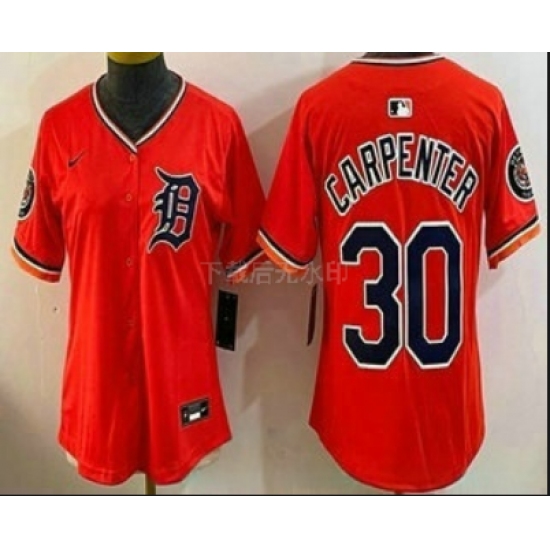 Women's Detroit Tigers #30 Kerry Carpenter Orange Stadium Jersey - Ujersey