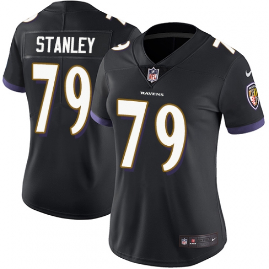 Women's Nike Baltimore Ravens #79 Ronnie Stanley Black Alternate Vapor Untouchable Limited Player NFL Jersey - Ujersey