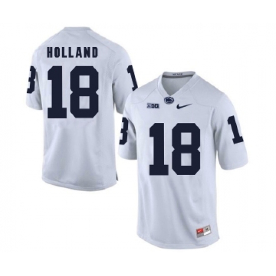 Penn State Nittany Lions 18 Jonathan Holland White College Football Jersey - Ujersey