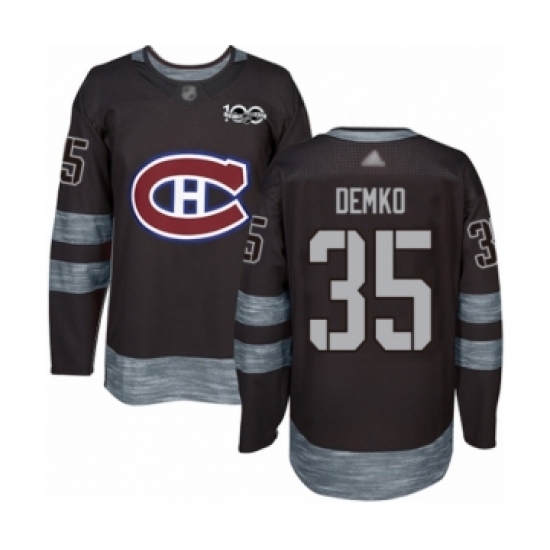 Men's Vancouver Canucks #35 Thatcher Demko Authentic Black 1917-2017 100th Anniversary Hockey Jersey