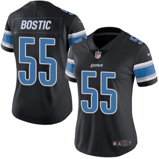 Women's Nike Detroit Lions #55 Jon Bostic Limited Black Rush NFL Jersey - Ujersey