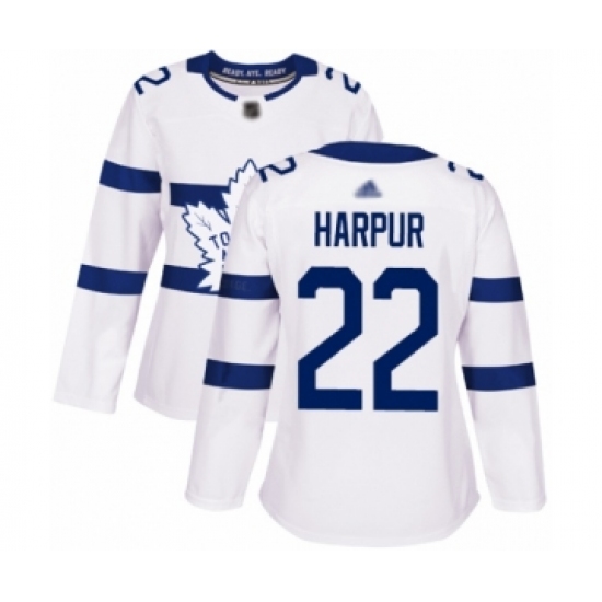 Women's Toronto Maple Leafs #22 Ben Harpur Authentic White 2018 Stadium Series Hockey Jersey - Ujersey