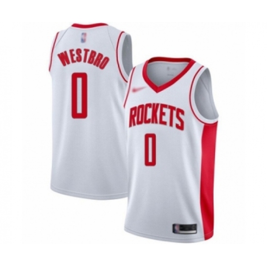 Youth Houston Rockets #0 Russell Westbrook Swingman White Finished Basketball Jersey - Association Edition - Ujersey