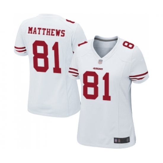 Women's San Francisco 49ers #81 Jordan Matthews Game White Football Jersey - Ujersey