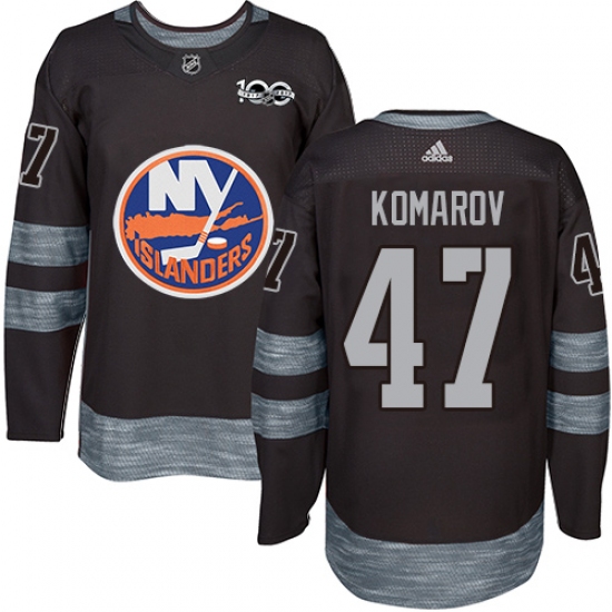 Men's Adidas New York Islanders #47 Leo Komarov Authentic Black 1917-2017 100th Anniversary NHL Jersey - Ujersey