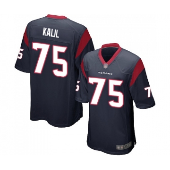 Men's Houston Texans #75 Matt Kalil Game Navy Blue Team Color Football Jersey - Ujersey