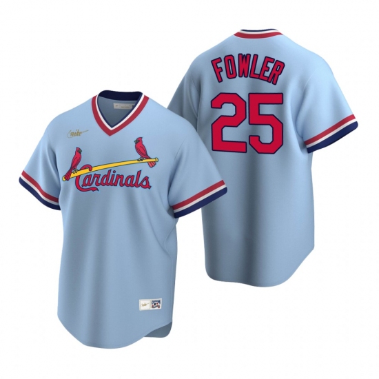 Men's Nike St. Louis Cardinals #25 Dexter Fowler Light Blue Cooperstown Collection Road Stitched Baseball Jersey - Ujersey