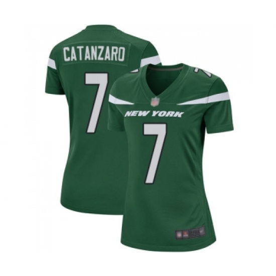 Women's New York Jets #7 Chandler Catanzaro Game Green Team Color Football Jersey - Ujersey
