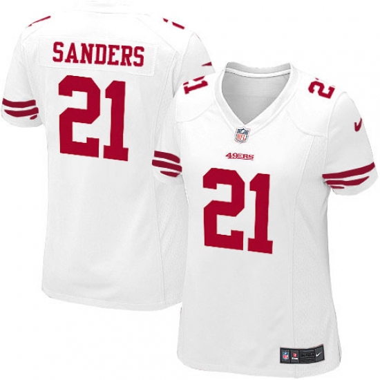 Women's Nike San Francisco 49ers #21 Deion Sanders Game White NFL Jersey - Ujersey
