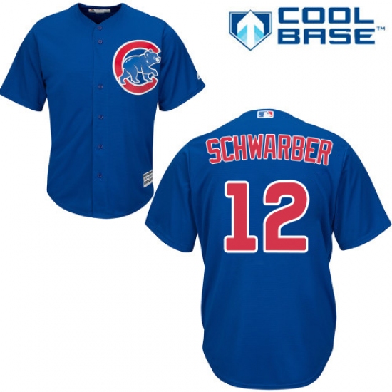 Women's Majestic Chicago Cubs #12 Kyle Schwarber Replica Royal Blue Alternate MLB Jersey - Ujersey