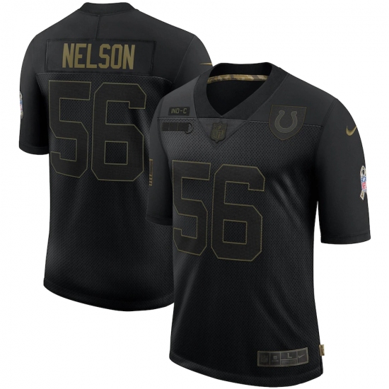 Men's Indianapolis Colts #56 Quenton Nelson Black Nike 2020 Salute To Service Limited Jersey - Ujersey