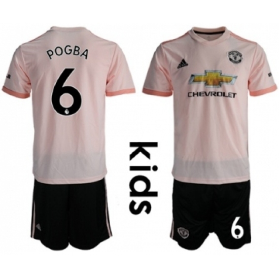 Manchester United #6 Pogba Away Kid Soccer Club Jersey