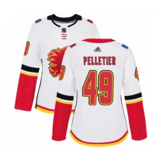 Women's Calgary Flames #49 Jakob Pelletier Authentic White Away Hockey Jersey - Ujersey