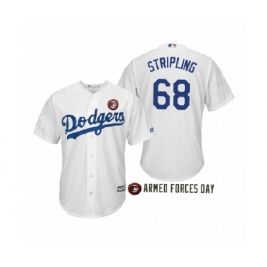Men's 2019 Armed Forces Day Ross Stripling #68 Los Angeles Dodgers White Jersey - Ujersey