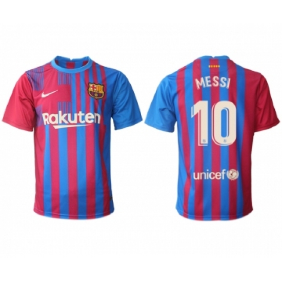 Men's 2021-2022 Club Barcelona home aaa version red 10 Nike Soccer Jerseys