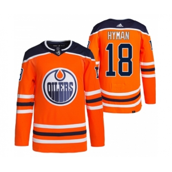 Men's Edmonton Oilers #18 Zach Hyman Orange Stitched Jersey - Ujersey