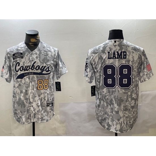Men's Dallas Cowboys #88 CeeDee Lamb Arctic Camo 2024 Salute to Service Stitched Baseball Jerseys - Ujersey